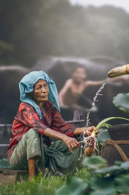 caregiver assisting elder woman to walk