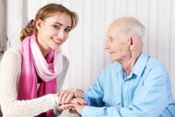 elderly and caregiver